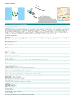The World Factbook Central America and Caribbean :: Guatemala
