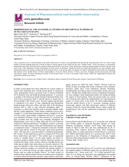 Morphological and Anatomical Studies on Ornamental Flowers of Punica Granatum Linn