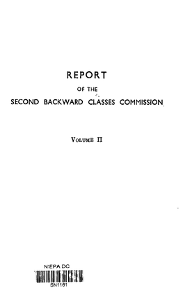 Report on the Second Backward Classes Commission Vol II Banglore