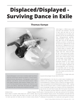 Displaced/Displayed - Surviving Dance in Exile