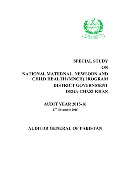 Mnch) Program District Government Dera Ghazi Khan