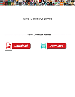 Sling Tv Terms of Service