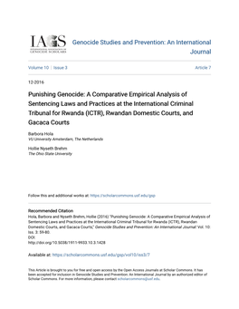 Punishing Genocide: a Comparative Empirical Analysis of Sentencing