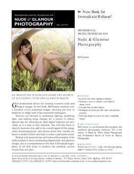 Nude & Glamour Photography New Book for Immediate Release!