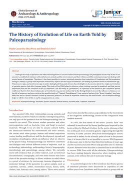 The History of Evolution of Life on Earth Told by Paleoparasitology