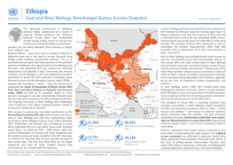 Ethiopia East and West Wellega, Benishangul-Gumuz Access Snapshot DRAFT As of 31 July 2019