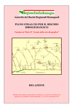 Autorità Dei Bacini Regionali Romagnoli PIANO STRALCIO PER