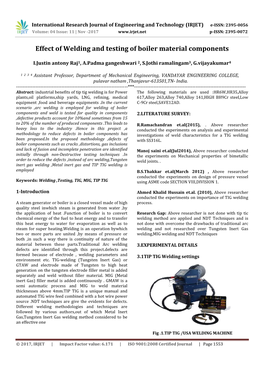 Effect of Welding and Testing of Boiler Material Components