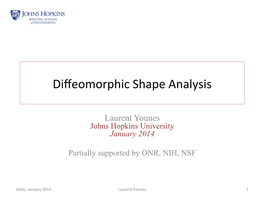 Diffeomorphic Shape Analysis