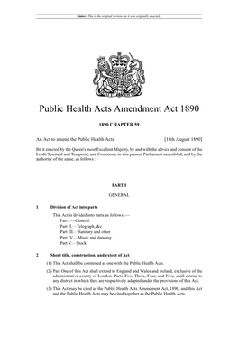 Public Health Acts Amendment Act 1890