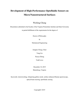 Development of High-Performance Optofluidic Sensors on Micro/Nanostructured Surfaces