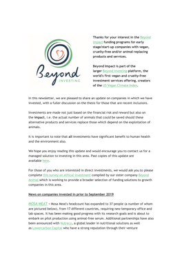 Latest News on Beyond Impact Portfolio Companies