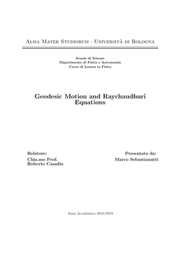 Geodesic Motion and Raychaudhuri Equations