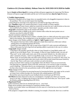 Cinelerra-GG (Version Infinity) Release Notes for 10/01/2020-10/31/2020 for Builds