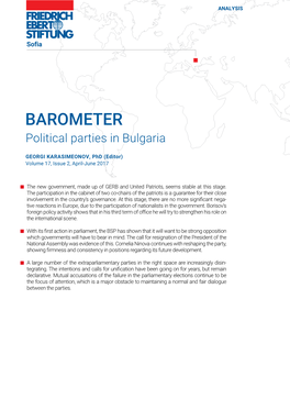 BAROMETER Political Parties in Bulgaria