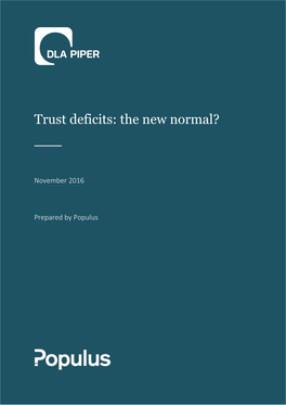 Trust Deficits: the New Normal?