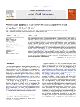 Archaeological Geophysics in Arid Environments: Examples from Israel