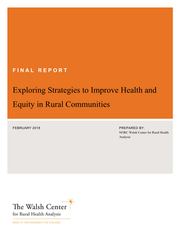 Exploring Strategies to Improve Health and Equity in Rural Communities