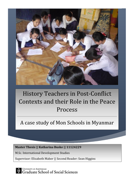 Katharina Buske (2016). History Teachers in Post-Conflict Contexts