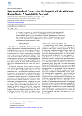 Hedging Global and Country-Specific Geopolitical Risks with South Korean Stocks: a Predictability Approach