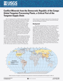 Conflict Minerals from the Democratic Republic of the Congo: Global Tungsten Processing Plants, a Critical Part of the Tungsten Supply Chain