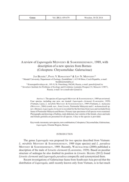 A Review of Luperogala MEDVEDEV & SAMODERZHENKOV, 1989, With