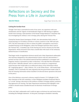 Reflections on Secrecy and the Press from a Life in Journalism 3