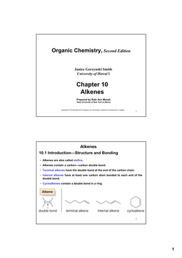 Chapter 10 Alkenes