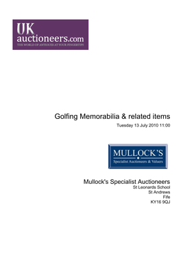 Golfing Memorabilia & Related Items