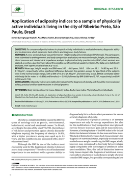 Application of Adiposity Indices to a Sample of Physically Active Individuals Living in the City of Ribeirão Preto, São Paulo, Brazil