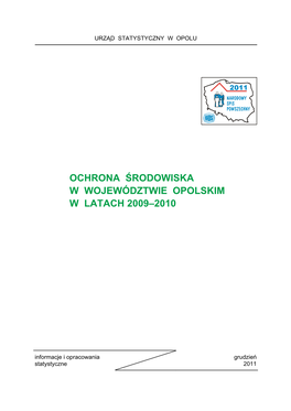 Ochrona Środowiska W Województwie Opolskim W Latach 2009–2010