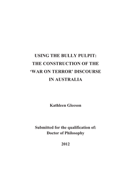 'War on Terror' Discourse in Australia