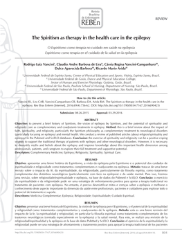 The Spiritism As Therapy in the Health Care in the Epilepsy
