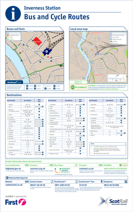 Local Area Map Buses and Taxis Destinations