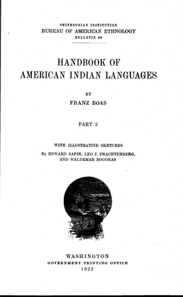 Handbook of American Indian Languages