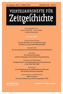 Heft 4 / Oktober 2015 ISSN 0042-5702 B 2176 F