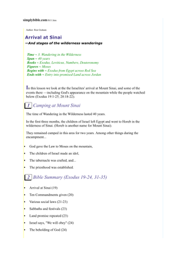 1 Camping at Mount Sinai 2 Bible Summary (Exodus 1924, 3135)