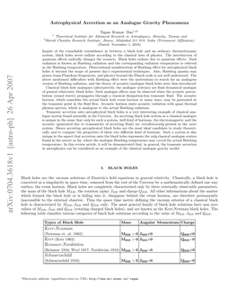 Astrophysical Accretion As an Analogue Gravity Phenomena