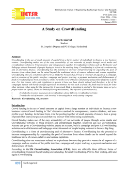 A Study on Crowdfunding