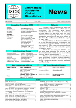 International Society for Clinical Biostatistics News