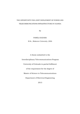 A Thesis Submitted to the Interdisciplinary