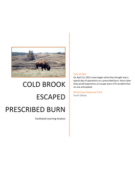 Cold Brook Escaped Prescribed Burn