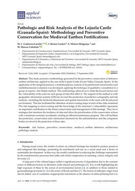 Pathologic and Risk Analysis of the Lojuela Castle (Granada-Spain): Methodology and Preventive Conservation for Medieval Earthen Fortiﬁcations