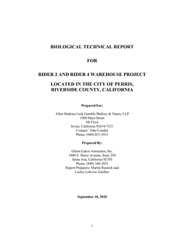 Biological Technical Report