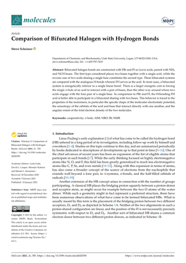 Comparison of Bifurcated Halogen with Hydrogen Bonds