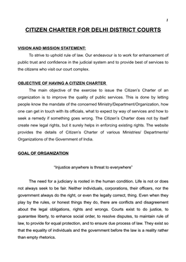 Citizen Charter for Delhi District Courts