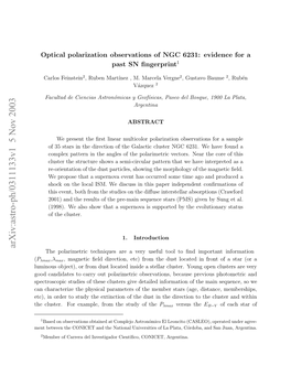 Optical Polarization Observations of NGC 6231: Evidence for a Past SN