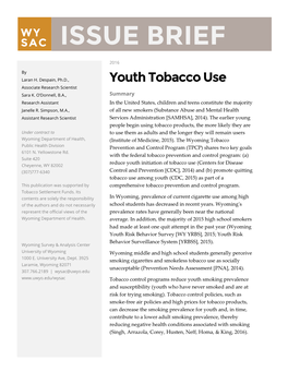 Youth Tobacco Use ISSUE BRIEF