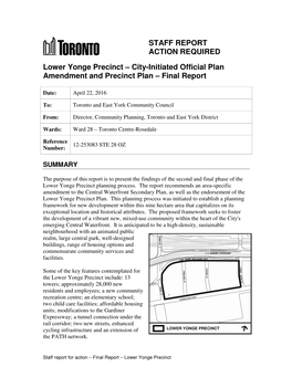 Lower Yonge Precinct Final Staff Report