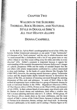 Walden in the Suburbs: Thoreau, Rock Hudson, and Natural Style in Douglas Sirk's All That Heaven Allows